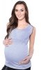 MijaCulture – 2 in1 Maternity & Nursing Comfortable Top Sleeveless 3093/M15 Melange